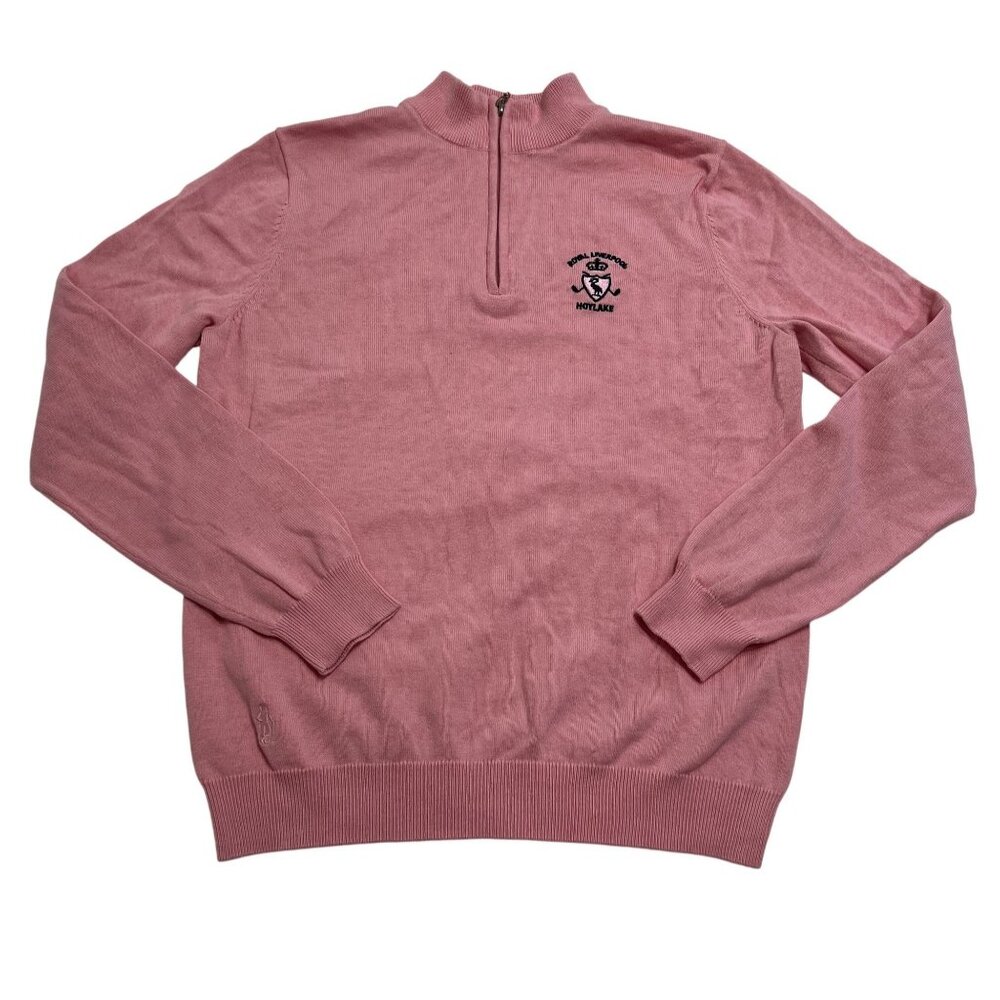Glenmuir Royal Liverpool Hoylake Quarter Zip Sweater in Pink
